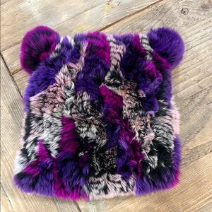 Real rabbit fur hat